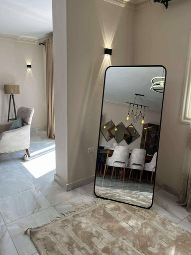 Modern Mirror with Soft Curved Edges - Black Frame